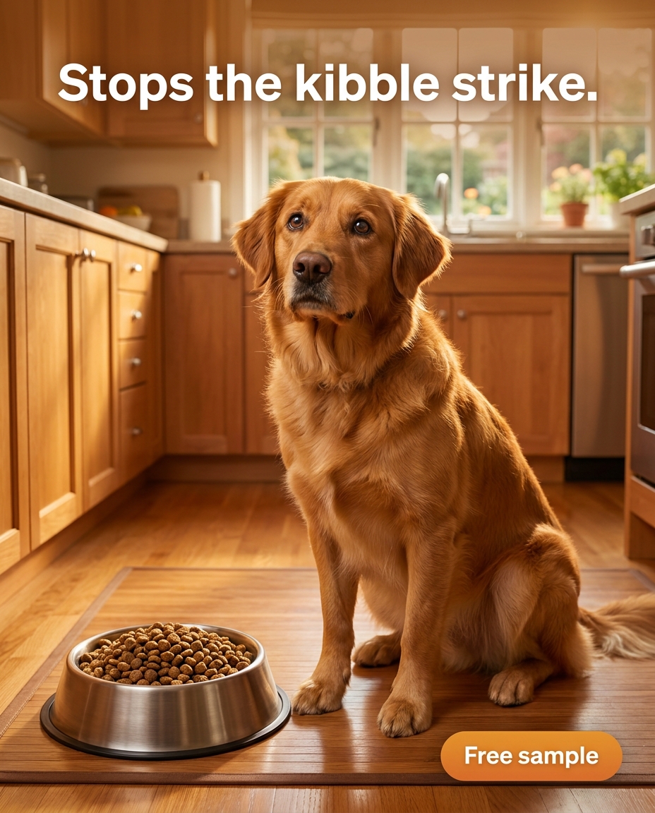 Stops the kibble strike.